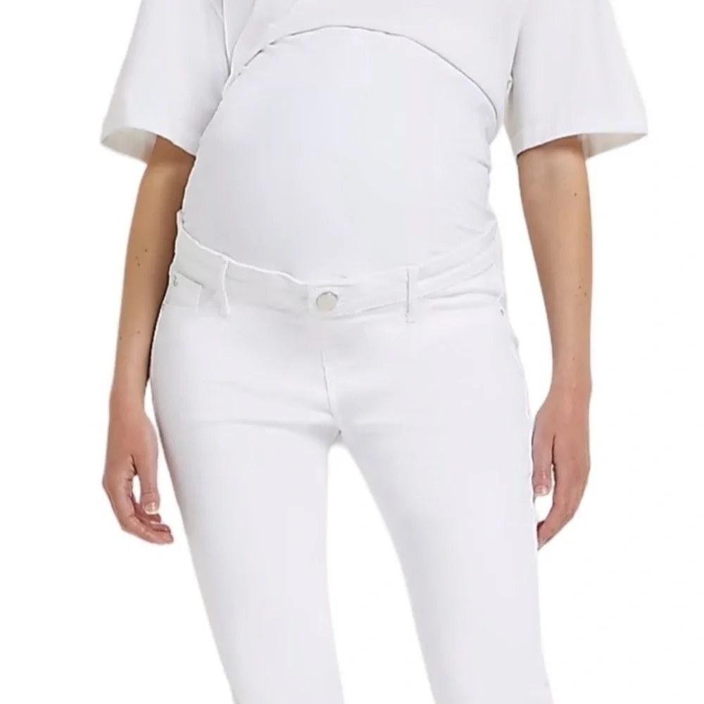 River Island maternity WHITE MOLLY MID RISE SKINNY JEANS SZ 10